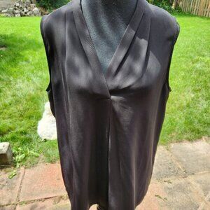 P297. Calvin Klein Black V-neck Sleeveless Blouse |L